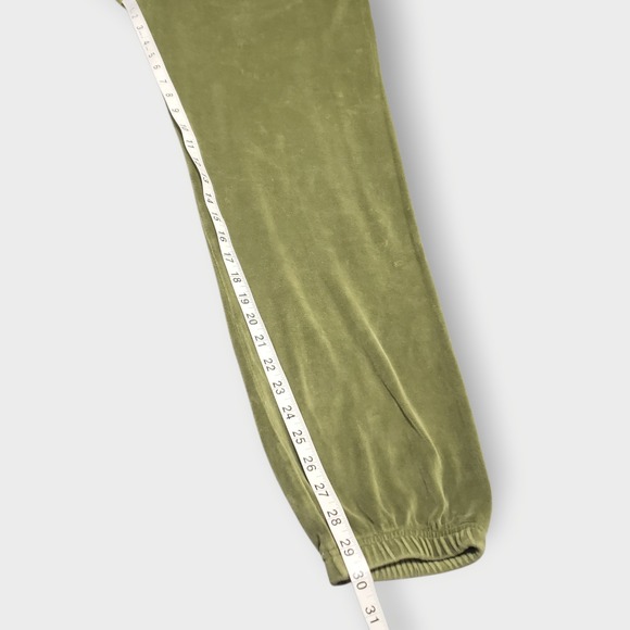 Kule Womens Velour Tracksuit Olive Green Full Zip Jacket and Joggers Set Size M - Picture 13 of 16